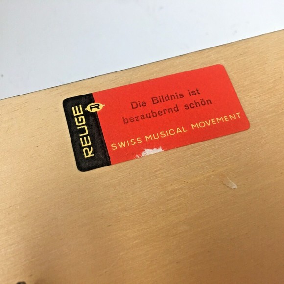 Vintage wooden Mozart Magic Flute Music Box Made in Italy Reuge velvet lining - Picture 7 of 10